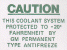 Caution Cooling System Protected